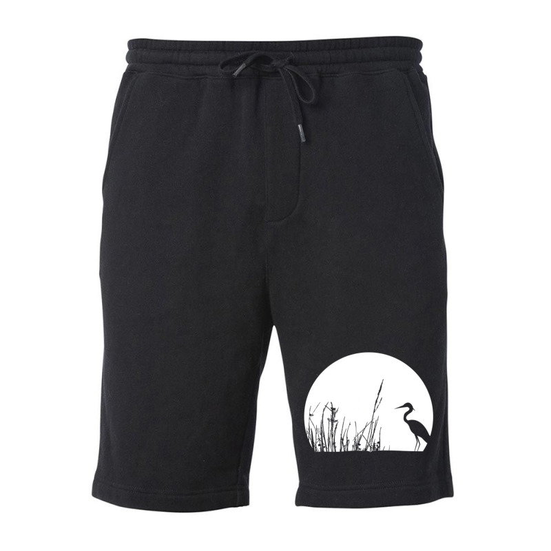 Heron In The Reeds Zen Mood Nature Lovers Fleece Short | Artistshot