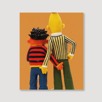Real Love Bert And Ernie Portrait Canvas Print Designed By Jurdex Tees