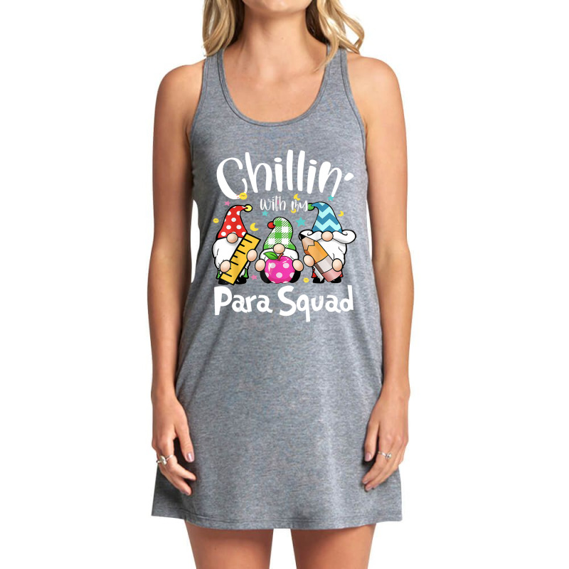 Paraprofessional Para Squad Chillin Gnomes Christmas Teacher Tank Dress by cm-arts | Artistshot