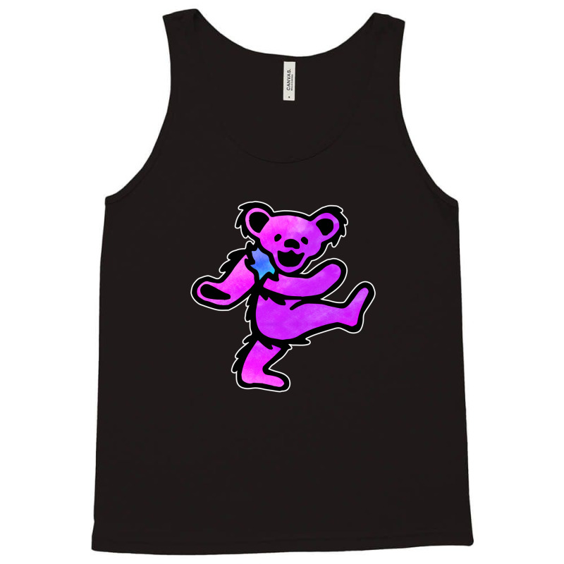 Pink Grateful Dancing Hippie Classic Rock Dead Bear Tank Top | Artistshot