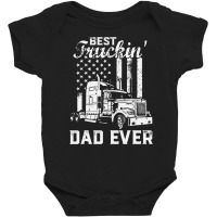 Best Truckin Dad Ever American Flag Father's Day T Shirt Baby Bodysuit | Artistshot