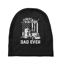 Best Truckin Dad Ever American Flag Father's Day T Shirt Baby Beanies | Artistshot