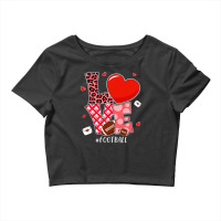 American Football Cute Valentines Day Couple Hearts Football Sports Lo Crop Top | Artistshot