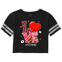 American Football Cute Valentines Day Couple Hearts Football Sports Lo Scorecard Crop Tee | Artistshot