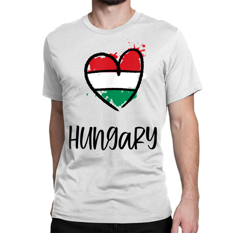 Hungary Heart Art Flag Cute Europe Minimal Hungarian Gift T Shirt Classic T-shirt by goveteman | Artistshot