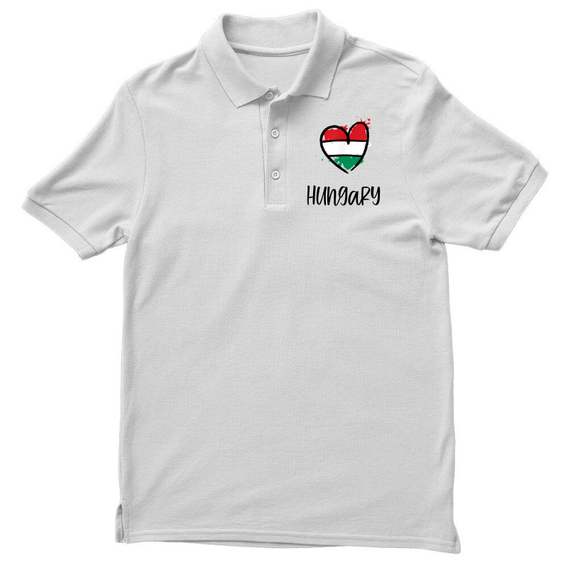 Hungary Heart Art Flag Cute Europe Minimal Hungarian Gift T Shirt Men's Polo Shirt by goveteman | Artistshot