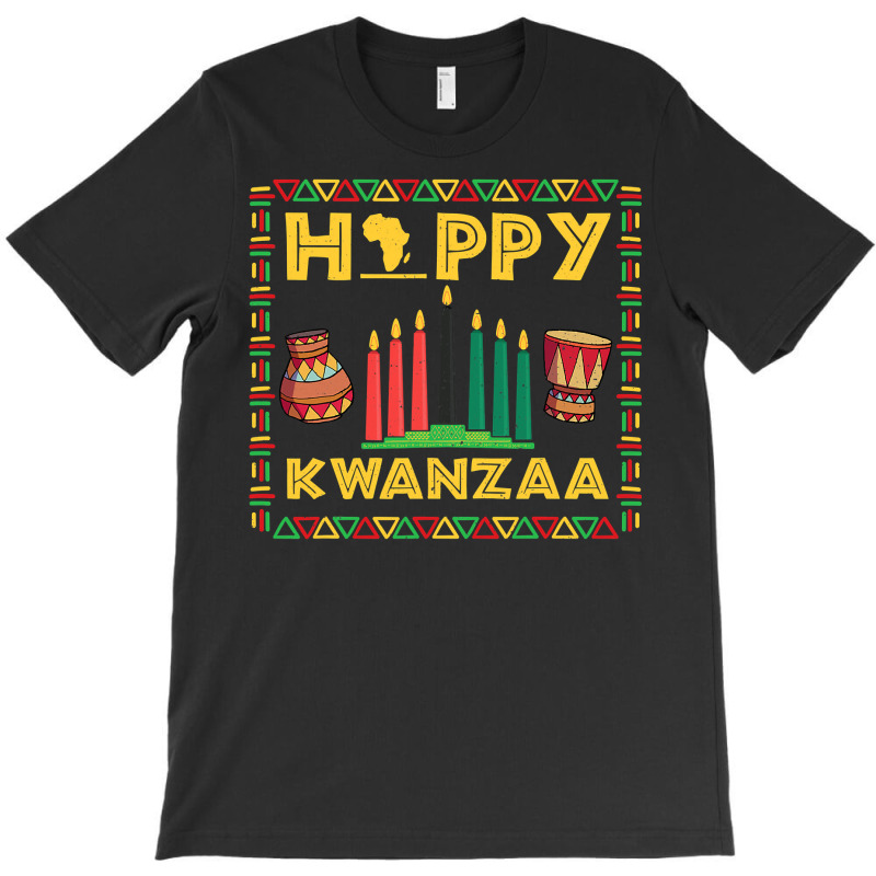 Happy Kwanzaa Kinara Candles Principles African American T Shirt T-Shirt by MleczynskiShae | Artistshot