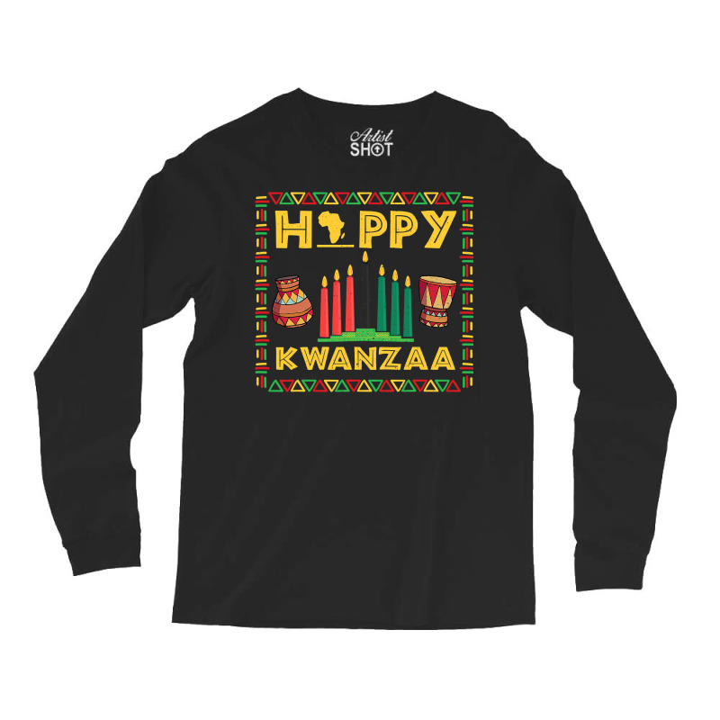 Happy Kwanzaa Kinara Candles Principles African American T Shirt Long Sleeve Shirts by MleczynskiShae | Artistshot