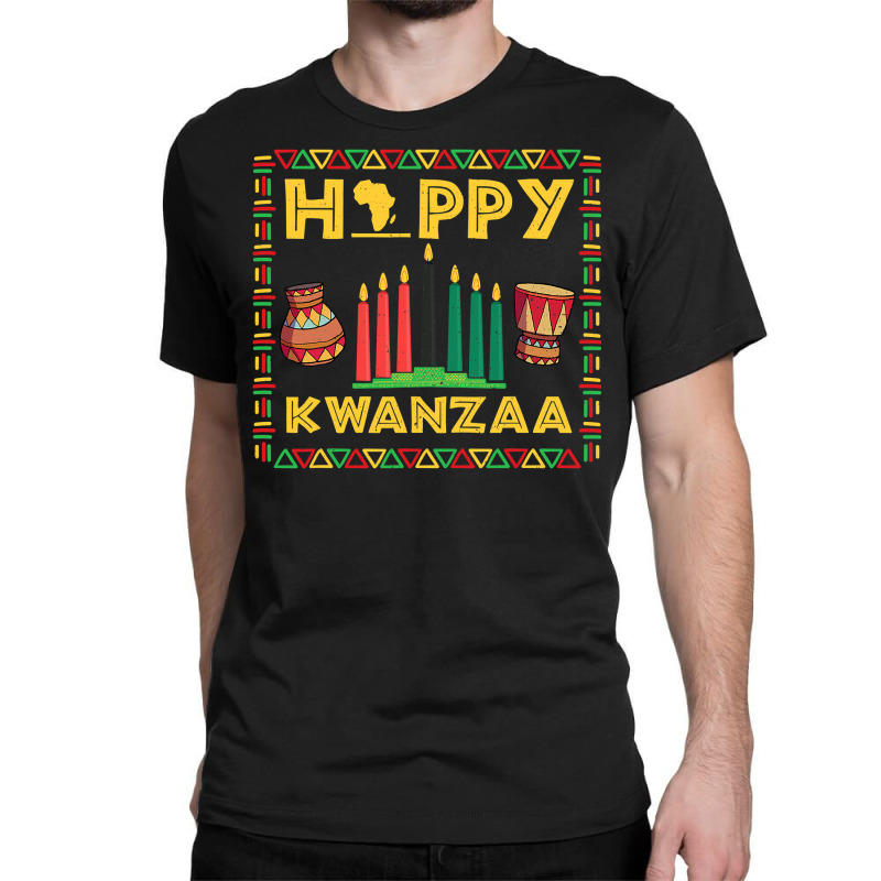 Happy Kwanzaa Kinara Candles Principles African American T Shirt Classic T-shirt by MleczynskiShae | Artistshot