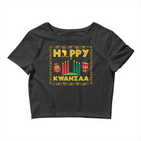 Happy Kwanzaa Kinara Candles Principles African American T Shirt Crop Top | Artistshot