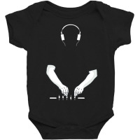 Dj Music Techno Party Drum Bass Rave Headphones Baby Bodysuit | Artistshot