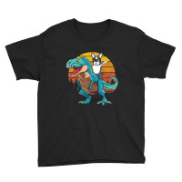 Boson Errier Dog Riding Dinosaur Rex Boys Youth Tee | Artistshot