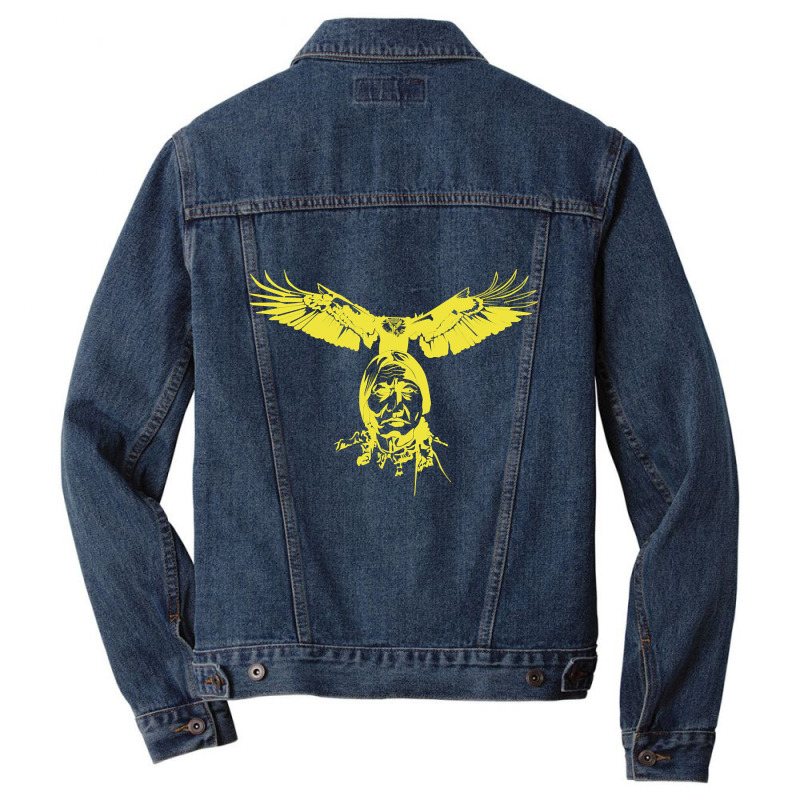 Bull Eagle, Bull Eagle Art, Bull Eagle Vintage, Bull Eagle Painting, B Men Denim Jacket | Artistshot