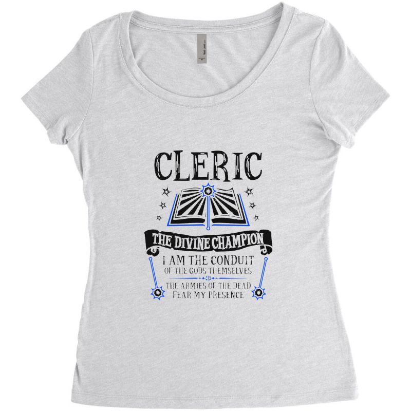 Cleric, The Divine Champion Dungeons & Dragons (black) Women's Triblend Scoop T-shirt by danukembar | Artistshot