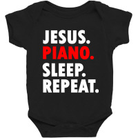 Jesus Piano Sleep Repeat Christian Music Baby Bodysuit | Artistshot