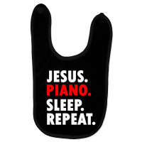 Jesus Piano Sleep Repeat Christian Music Baby Bibs | Artistshot