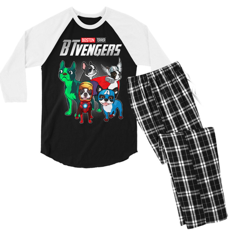 Btvengers Boston Terrier Dog Lover Men's 3/4 Sleeve Pajama Set by Konlasa6638 | Artistshot