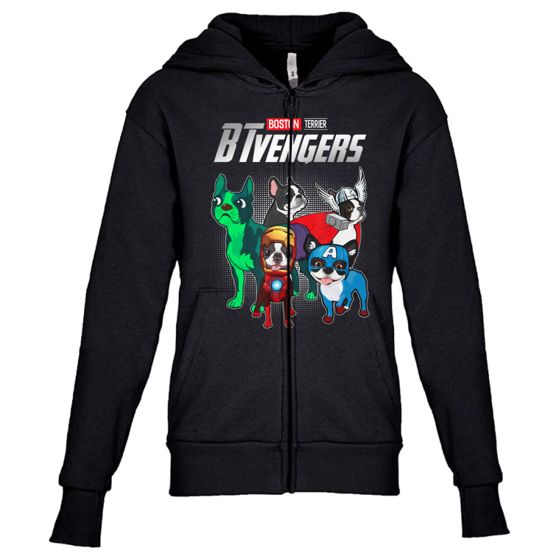 Btvengers Boston Terrier Dog Lover Youth Zipper Hoodie by Konlasa6638 | Artistshot