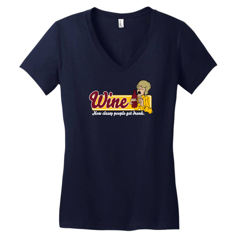 Wine Get People Drunk Women's V-Neck T-Shirt by DitreamX | Artistshot