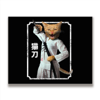 Ninja Cat , Samurai Funny Cat , Japanese Style T Shirt Metal Print Horizontal | Artistshot