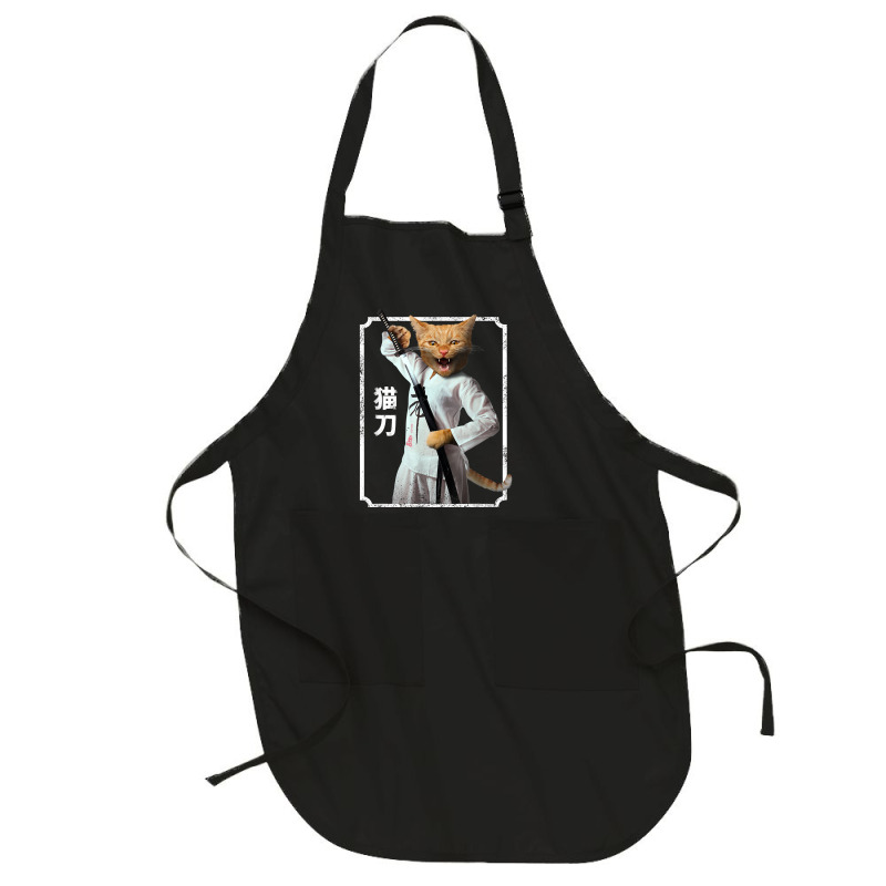 Ninja Cat , Samurai Funny Cat , Japanese Style T Shirt Full-length Apron | Artistshot