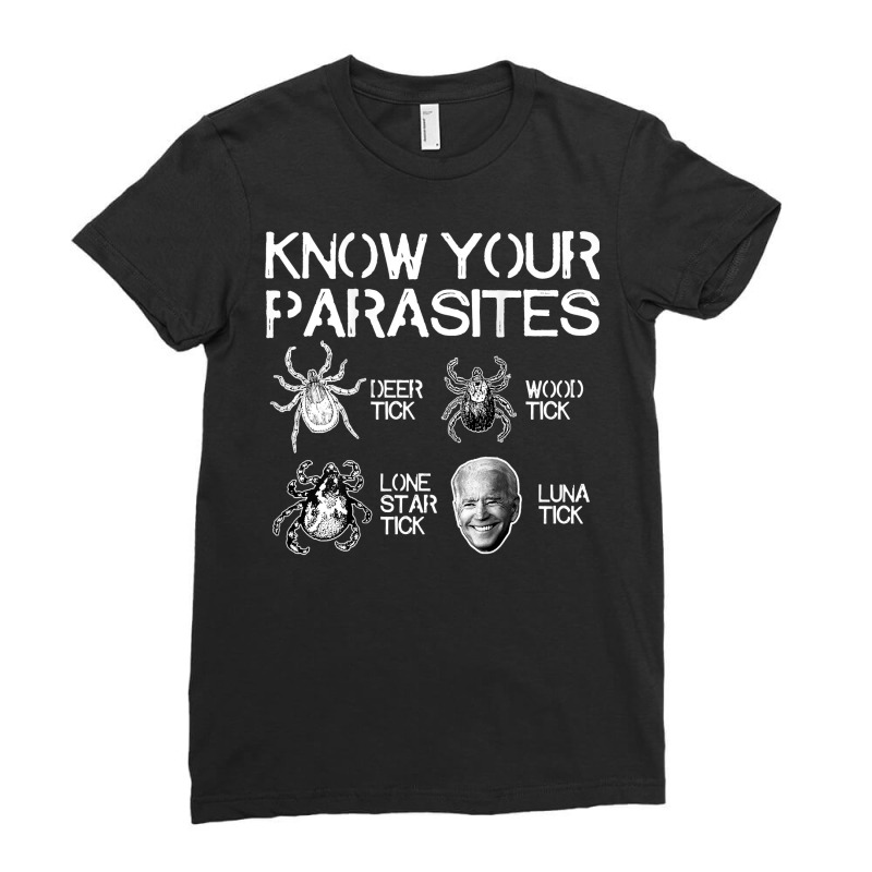 Know Your Parasites Tick Biden (on Back) T Shirt Ladies Fitted T-Shirt by MleczynskiShae | Artistshot