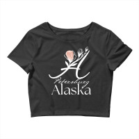 Proud Lady Petersburg Alaska Women Rose Home Sweet Home Long Sleeve T Crop Top | Artistshot