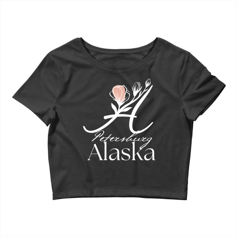 Proud Lady Petersburg Alaska Women Rose Home Sweet Home Long Sleeve T Crop Top by cm-arts | Artistshot