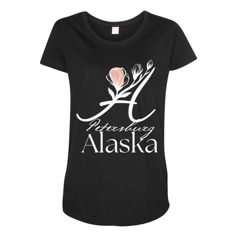 Proud Lady Petersburg Alaska Women Rose Home Sweet Home Long Sleeve T Maternity Scoop Neck T-shirt by cm-arts | Artistshot