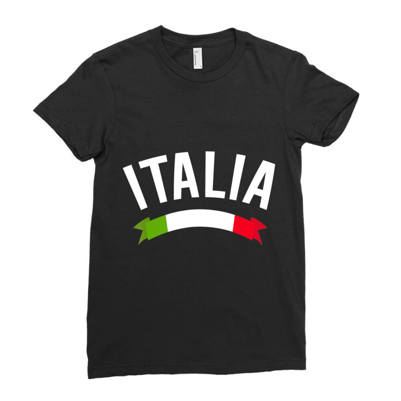 Italy Italian Flag Italia Tricolore Maglietta Ladies Fitted T-Shirt by Mata Gibson | Artistshot