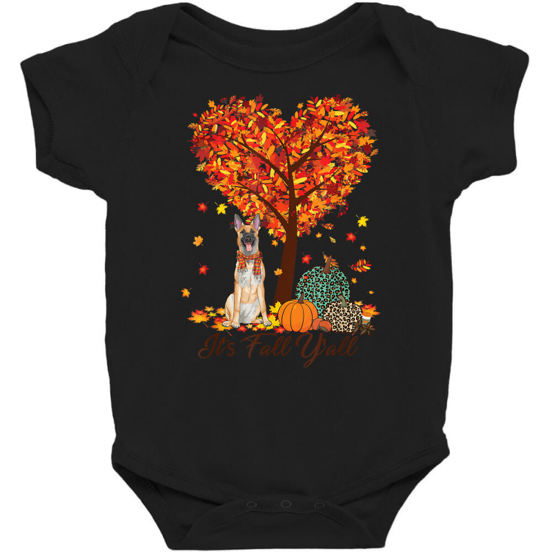 It's Fall Y'all Funny Belgian Malinois Dog Autumn Dog Lover T Shirt Baby Bodysuit by cm-arts | Artistshot