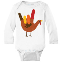 American Sign Language I Love You Thanksgiving Turkey Long Sleeve T Sh Long Sleeve Baby Bodysuit | Artistshot