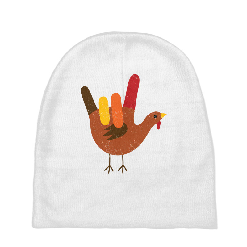 American Sign Language I Love You Thanksgiving Turkey Long Sleeve T Sh Baby Beanies by cm-arts | Artistshot