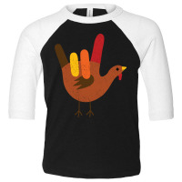 American Sign Language I Love You Thanksgiving Turkey Long Sleeve T Sh Toddler 3/4 Sleeve Tee | Artistshot