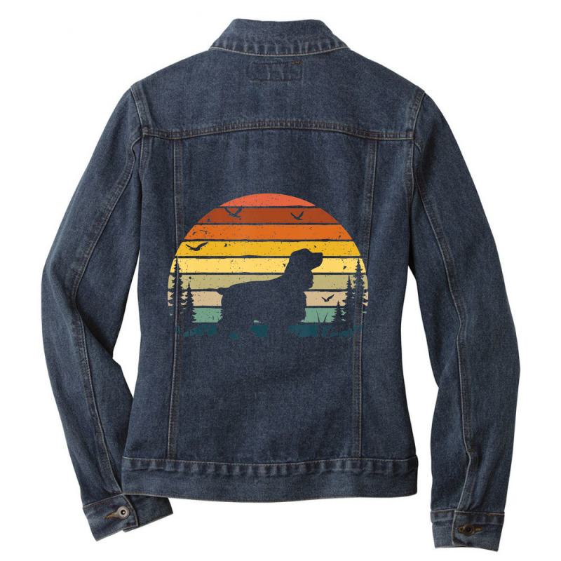 Cocker Spaniel Vintage Retro Mom Dad Dog Pet Lover Ladies Denim Jacket by Konlasa6638 | Artistshot