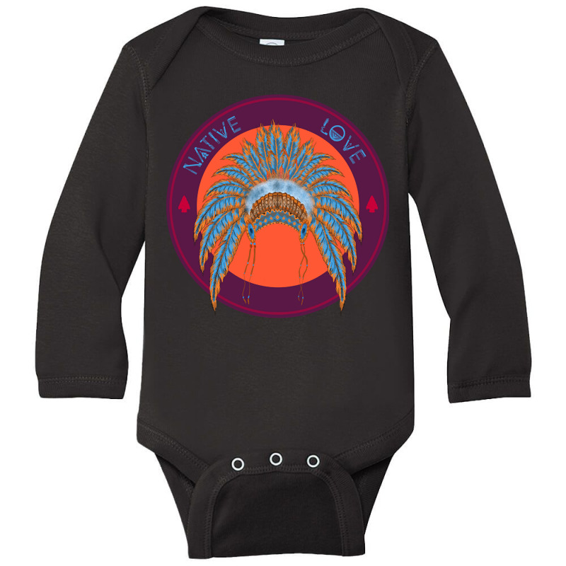 Native American, Native American Art, Native American Painting, Native Long Sleeve Baby Bodysuit by SHQINDIO | Artistshot