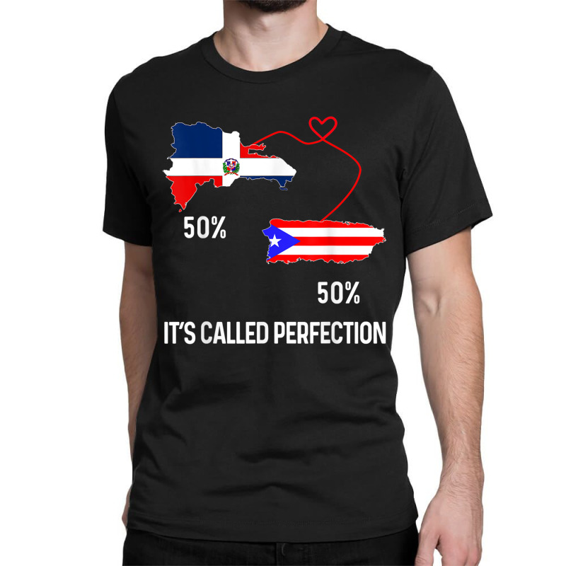 Half Puerto Rican Half Dominican Flag Map Combined Pr Rd T Shirt Classic T-shirt by cm-arts | Artistshot