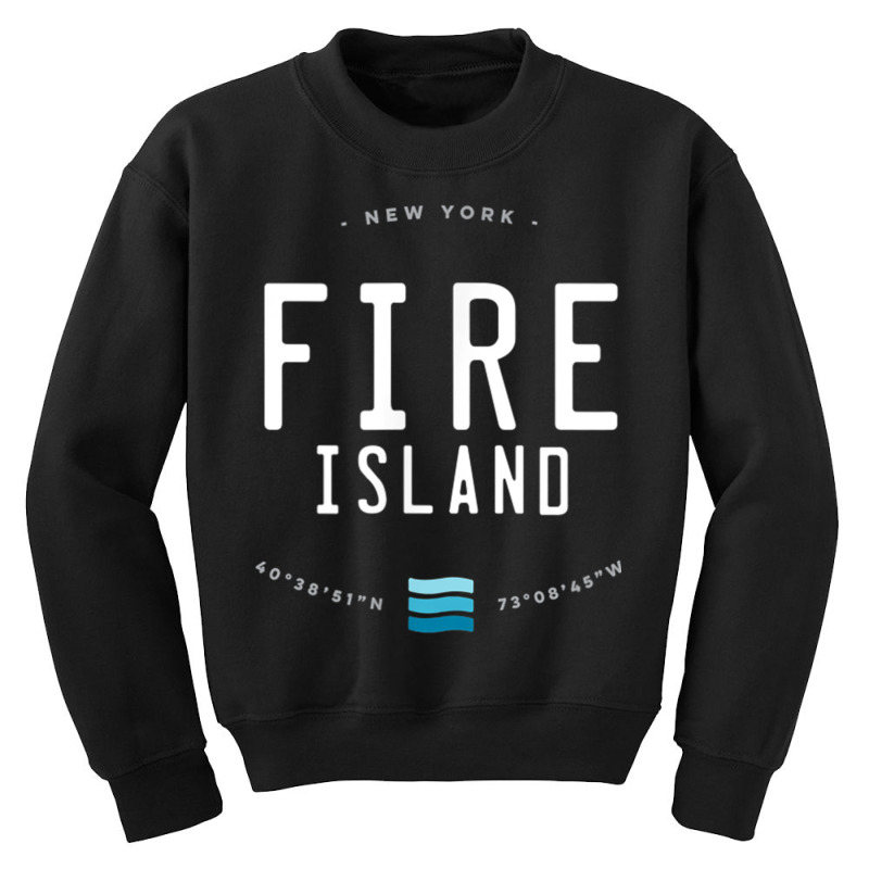 Fire Island New York Beach Waves Gift T Shirt Youth Sweatshirt by cm-arts | Artistshot