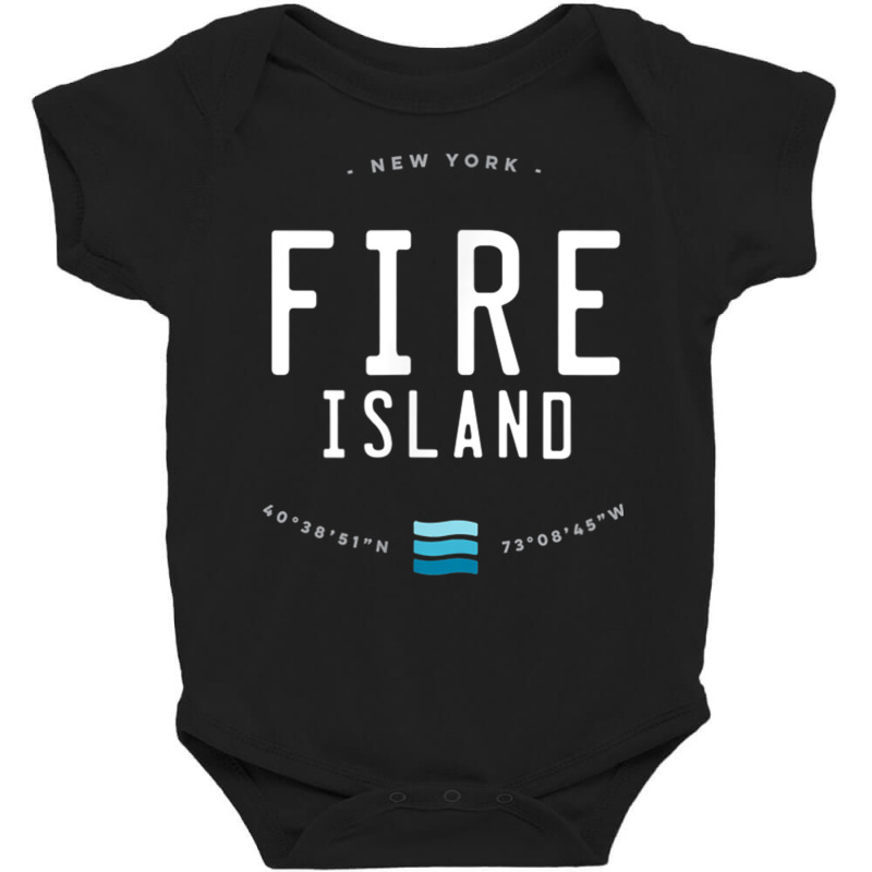 Fire Island New York Beach Waves Gift T Shirt Baby Bodysuit by cm-arts | Artistshot