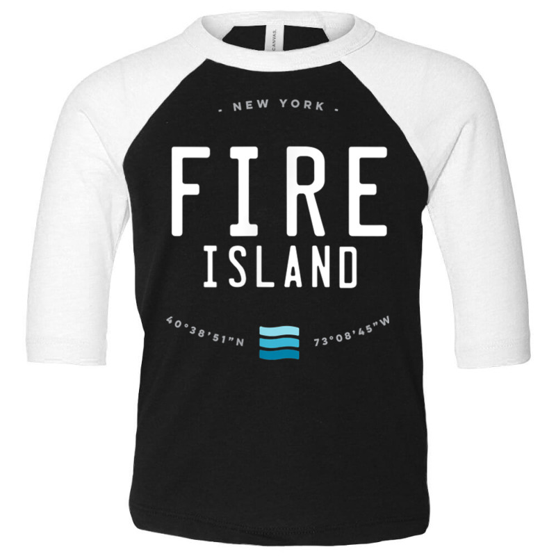 Fire Island New York Beach Waves Gift T Shirt Toddler 3/4 Sleeve Tee by cm-arts | Artistshot