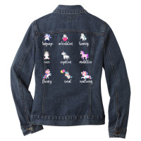 Speech Language Pathologist Gift T  Shirt Cute Unicorns Speech Languag Ladies Denim Jacket | Artistshot