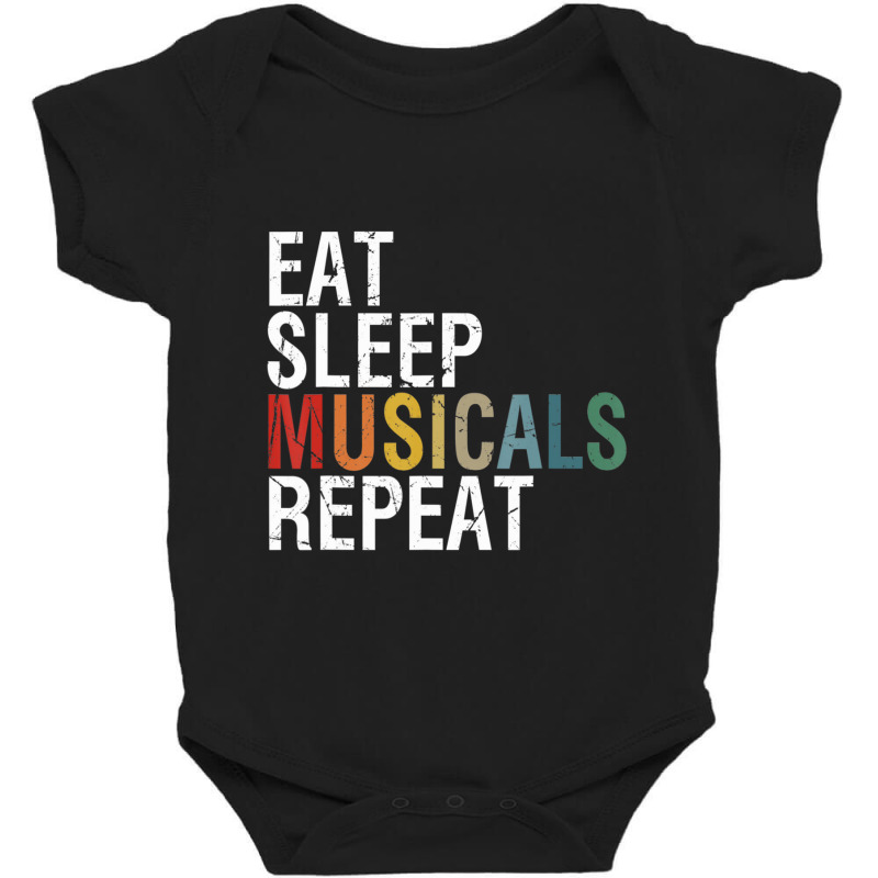 Eat Sleep Musicals Repeat Theatre Life Drama Theater Baby Bodysuit by Kosdapen517 | Artistshot