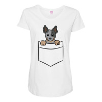 Blue Heeler In A Pocket Australian Cattle Dog Long Sleeve T Shirt Maternity Scoop Neck T-shirt | Artistshot