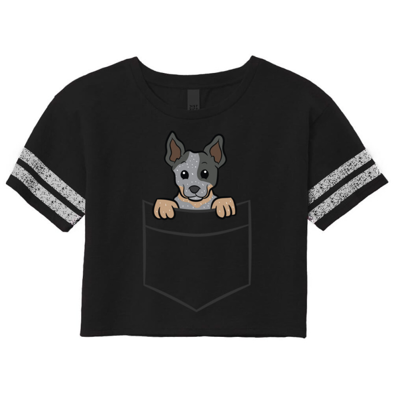 Blue Heeler In A Pocket Australian Cattle Dog Long Sleeve T Shirt Scorecard Crop Tee by cm-arts | Artistshot