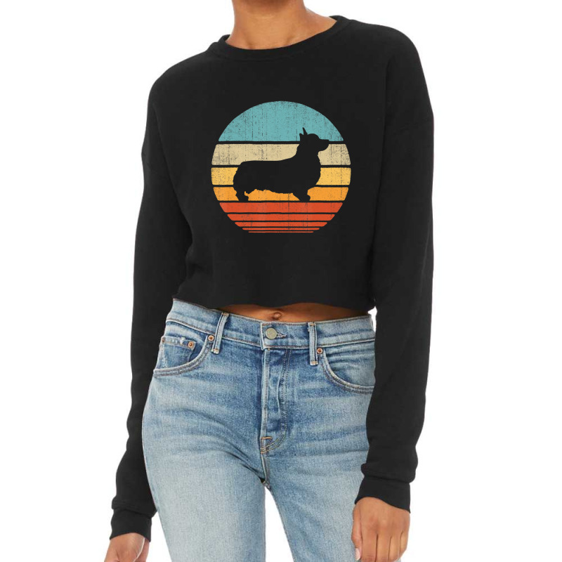 Corgi Retro Vintage 60s 70s Sunset Dog Lovers Men Women Cropped Sweater by Konlasa6638 | Artistshot