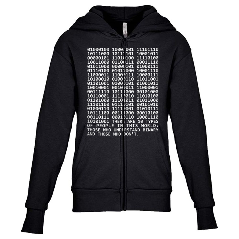 There Are 10 Kinds Of People Binary Computer Geeks Youth Zipper Hoodie by Min01 | Artistshot