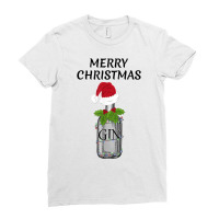 Merry Christmas Fun & Gift Gin And Tonic Drink Christmas Word Game T S Ladies Fitted T-shirt | Artistshot