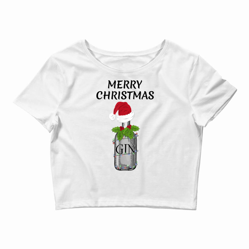 Merry Christmas Fun & Gift Gin And Tonic Drink Christmas Word Game T S Crop Top by woxyfogaegae36 | Artistshot