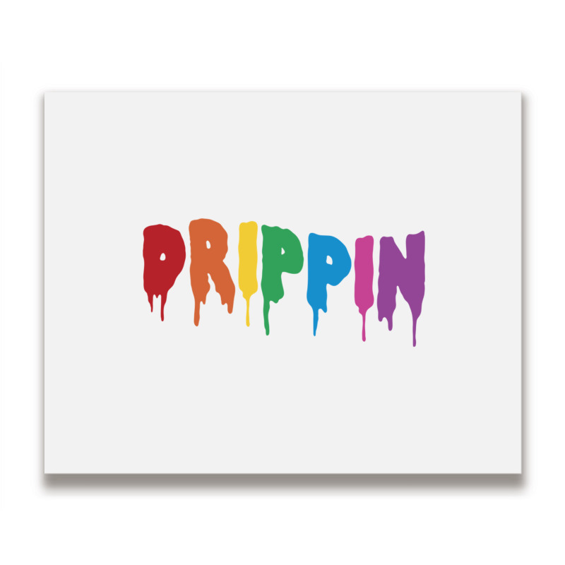 Drippin Colorful Rainbow Hip Hop Lovers Dripping Sauce Pullover Hoodie Metal Print Horizontal | Artistshot