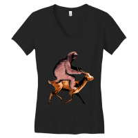 Mens Sloth Riding An Antelope Concert Lo Women's V-neck T-shirt | Artistshot